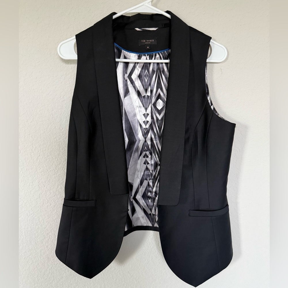 Ted Baker Black Tailored Vest Size